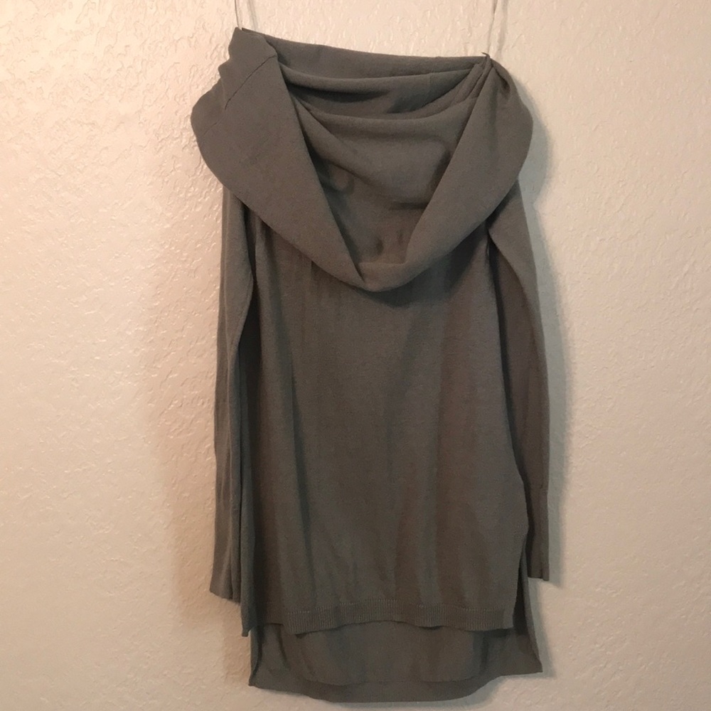Cowl neck or off-shoulder tunic sweater